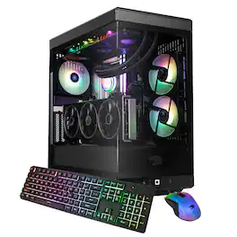 iBUYPOWER - Y40 PRO Gaming Desktop PC - AMD Ryzen 9 9900X, AMD Radeon RX 9070 16GB, 32GB DDR5 RGB,2TB SSD - Black