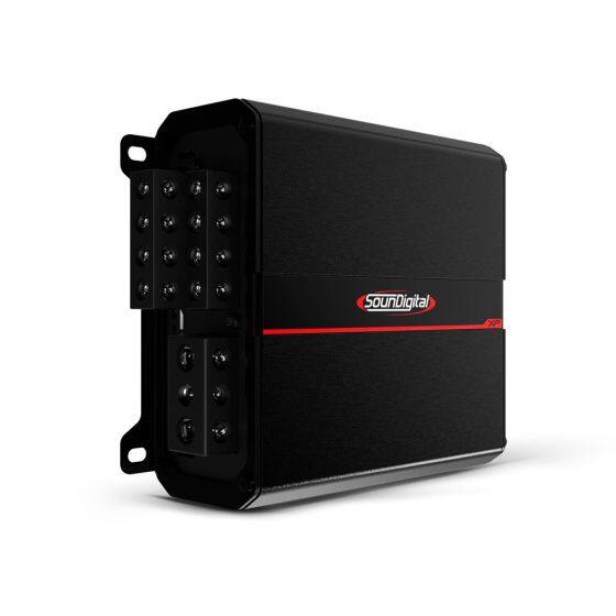 Angle. SounDigital - Soundigital 1200.4 EVOPS  2 OHM 1200 Watt RMS 4 Channel Amplifier - Black.