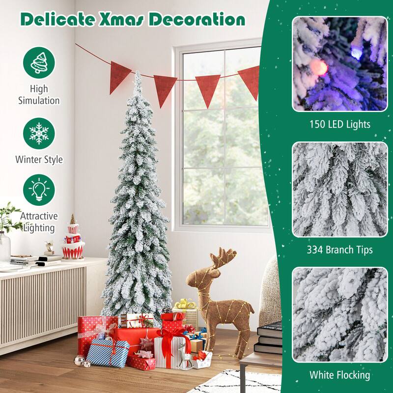 Delicate Xmas Decoration

- High Simulation
- Winter Style
- Attractive Lighting
- 150 LED Lights
- 334 Branch Tips
- White Flocking