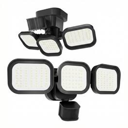 Dawnrise - 40 Watt equivalent 6500 Lumen 270 Degree Motion Sensing Dusk to Dawn Integrated LED Flood Light (2-Pack) - Black