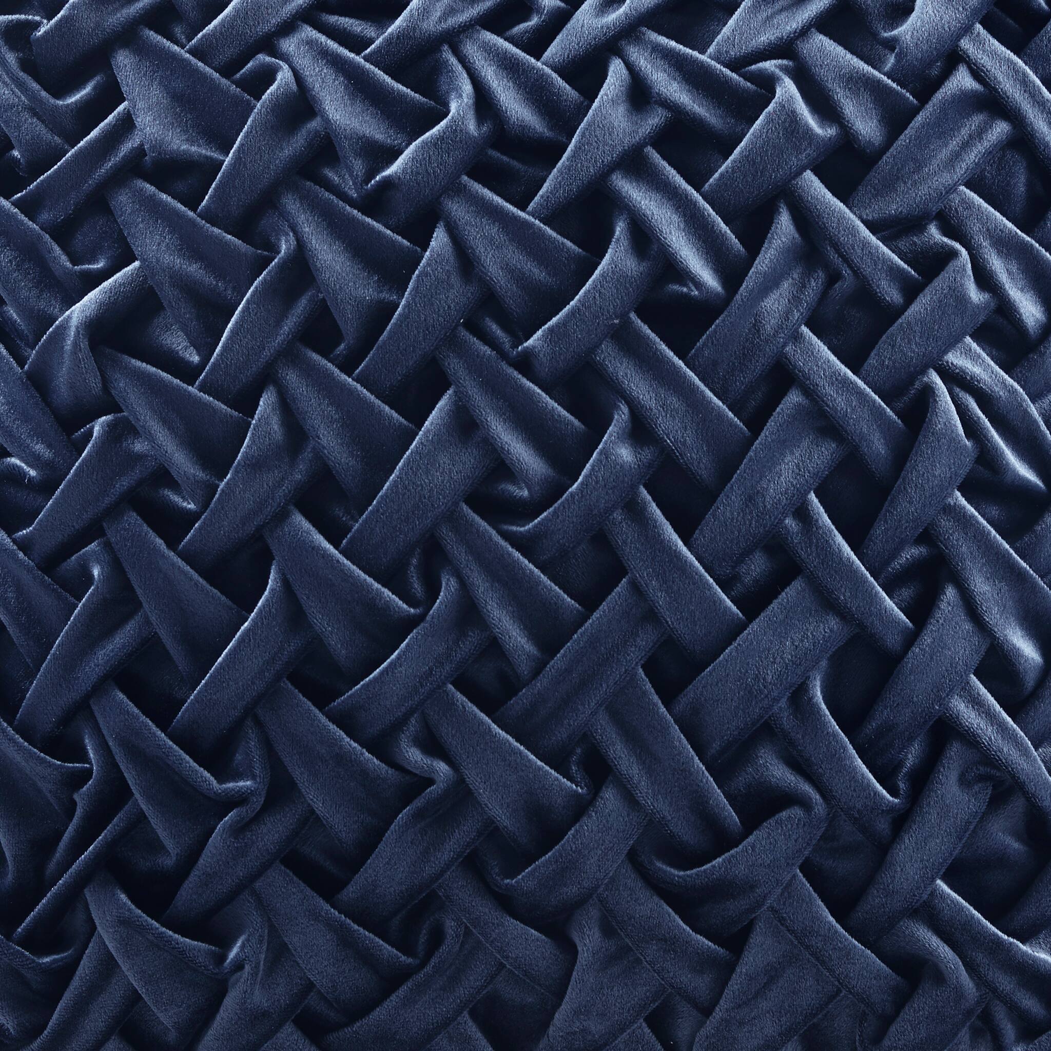 Alt View 5. Gracie Mills - Gracie Mills Claud Vintage Ruched Velvet Square Decor Pillow - Navy.