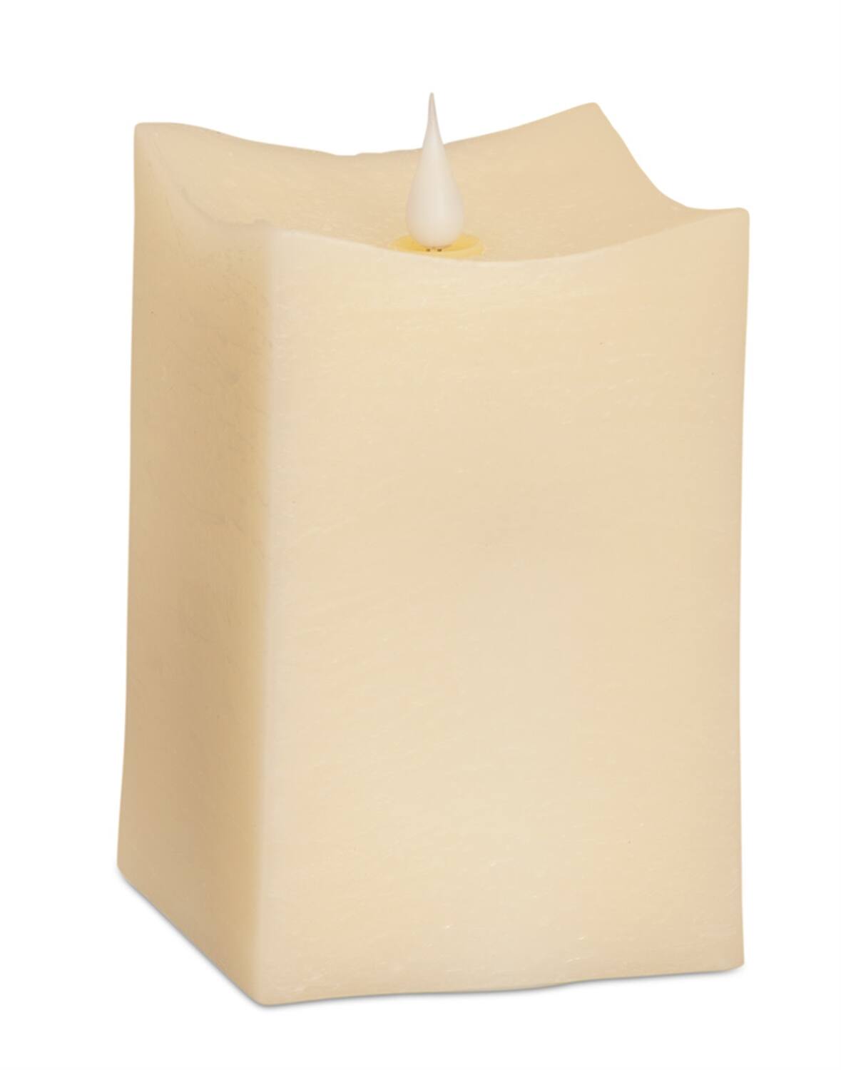 Angle. BreeBe - Simplux LED Squared Candle with Moving Flame and Remote (Set of 2) - Beige.
