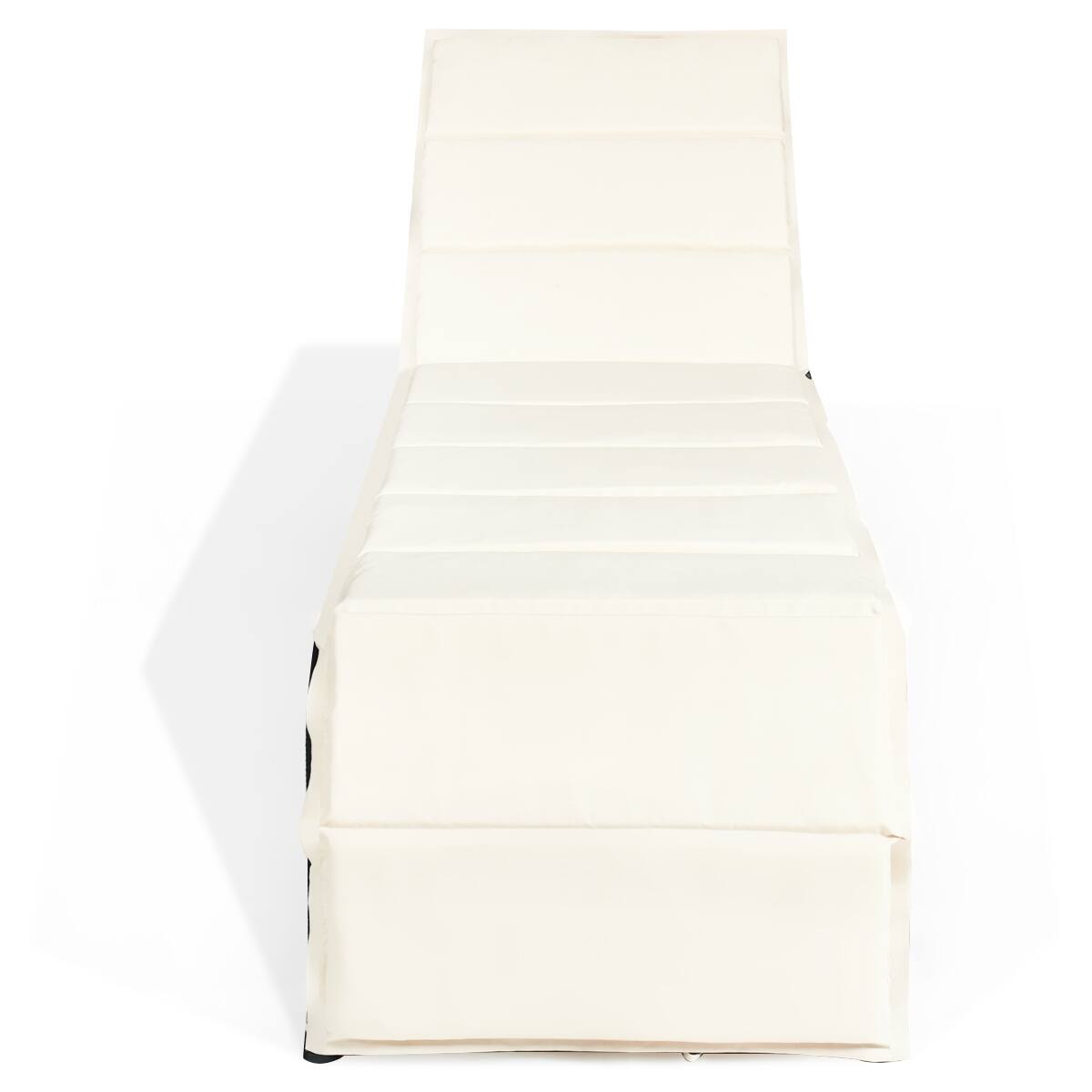 Left. Costway - Costway Patio Rattan Lounge Chair Chaise Recliner Back Adjustable Cushioned Garden - White + Black.