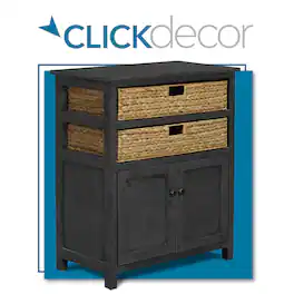 Click Decor - Nelson Storage and 2-Door Cabinet - Dark Gray
