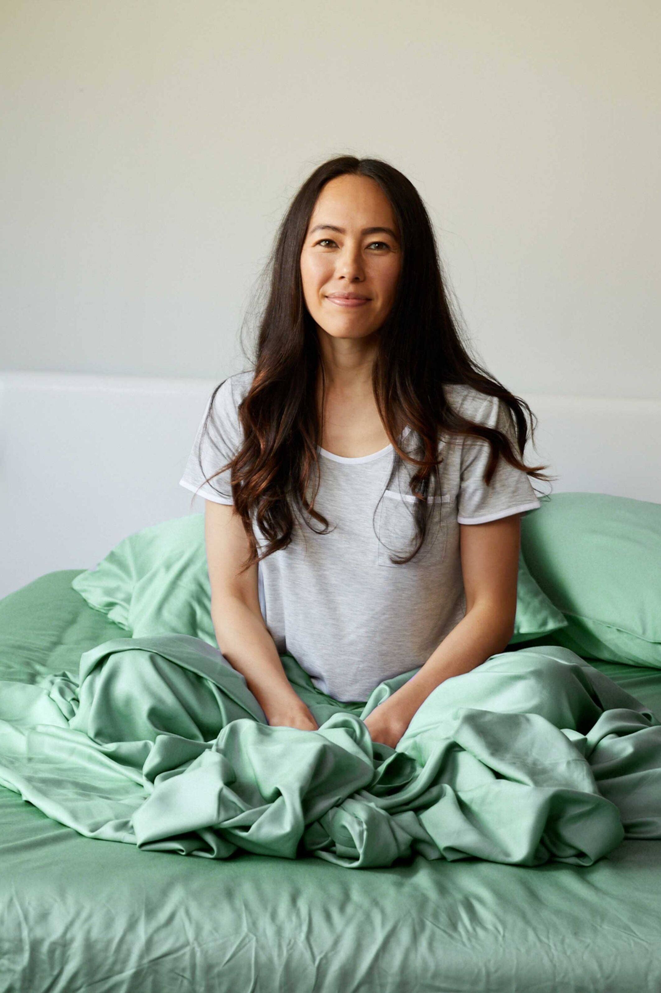 Alt View 2. BedVoyage - Luxury 100% viscose from Bamboo Fitted Sheet - Seaglass.