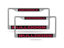 Rico Industries - Georgia Bulldogs Chrome Metal (Set of 2) Laser Cut License Plate Frames - Multi