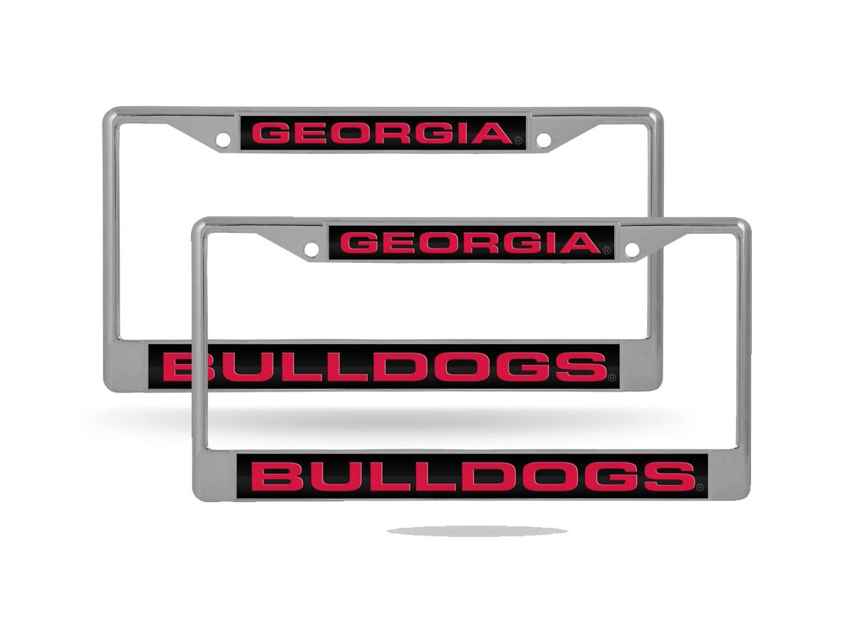 Georgia Bulldogs Chrome Metal (Set of 2) Laser Cut License Plate Frames