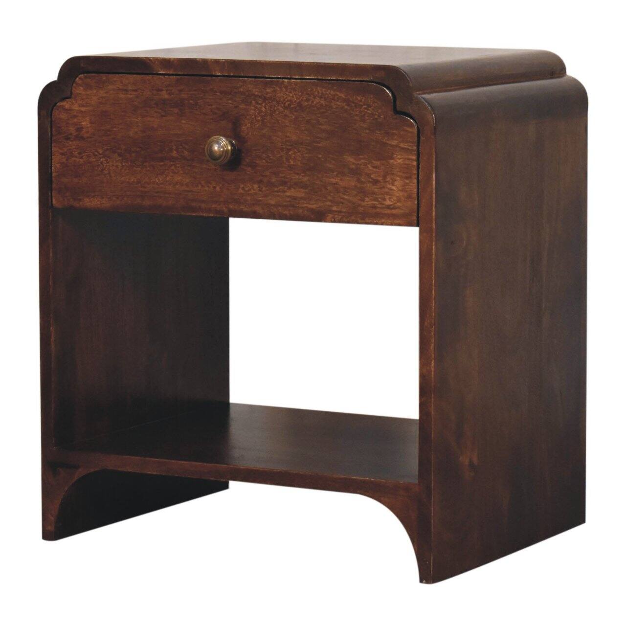 Back. Artisan Furniture - Artisan Furniture Solid Wood California Walnut Newton Bedside, 1 Drawer, 1 Open Slot, Dark Brown - Dark Brown.