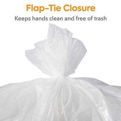 Flap-Tie Closure  
Keeps hands clean and free of trash