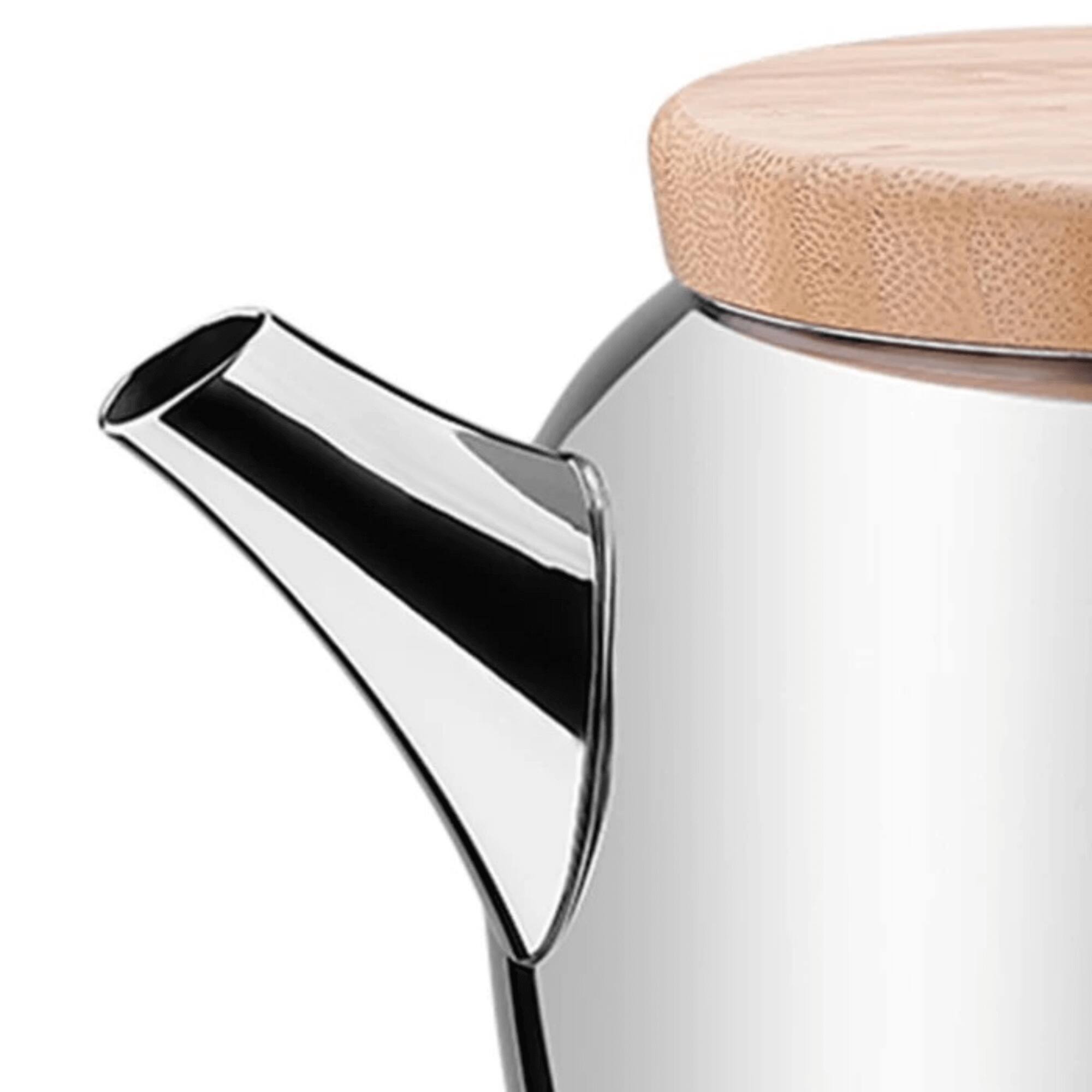 Alt View 1. Korkmaz - Montana Stainless Steel 2.3L Teapot with Wooden Lid - Silver.