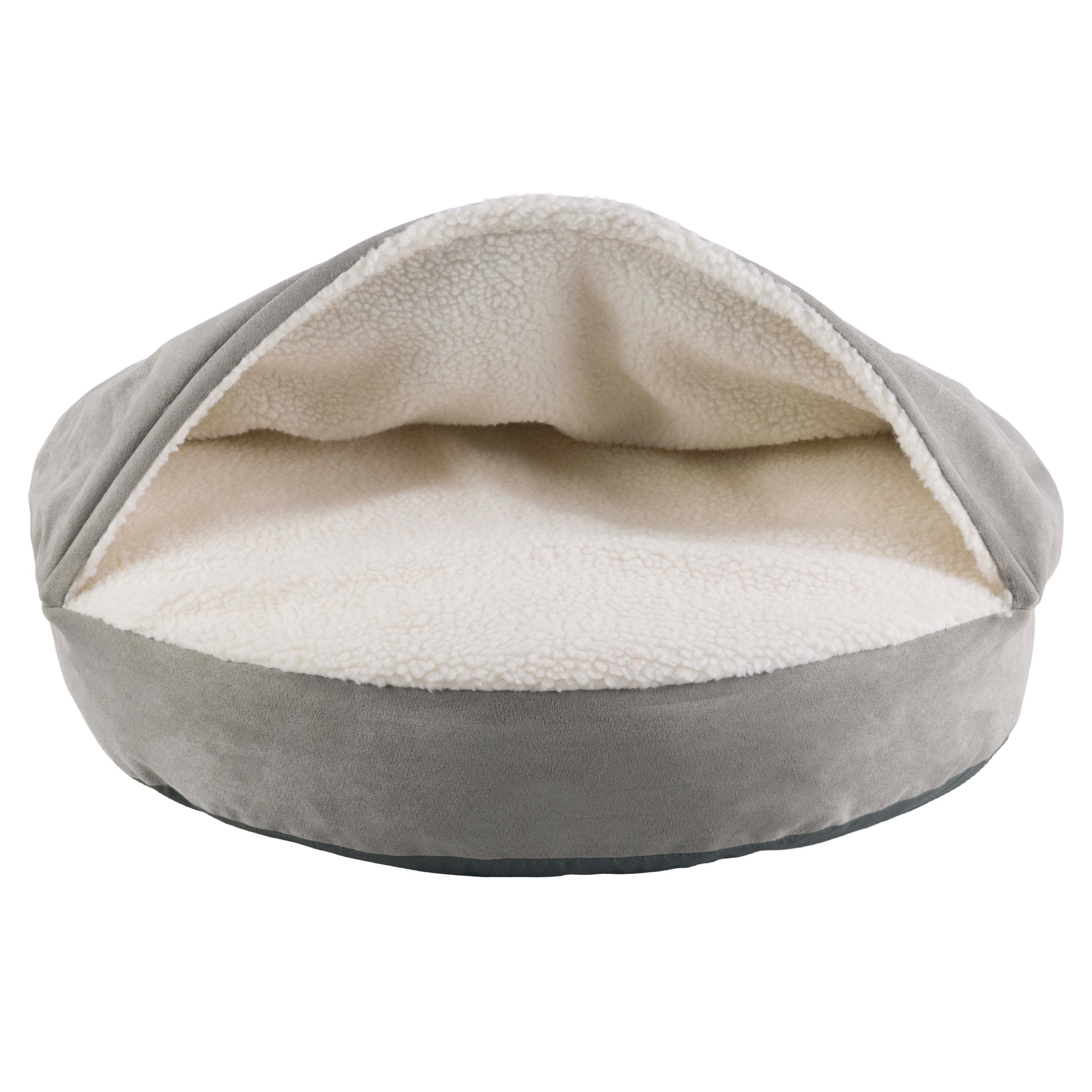 PetMaker - Cozy Cave Dog Bed with Cover Cave for Small Pets, 23”x6.5” - Gray