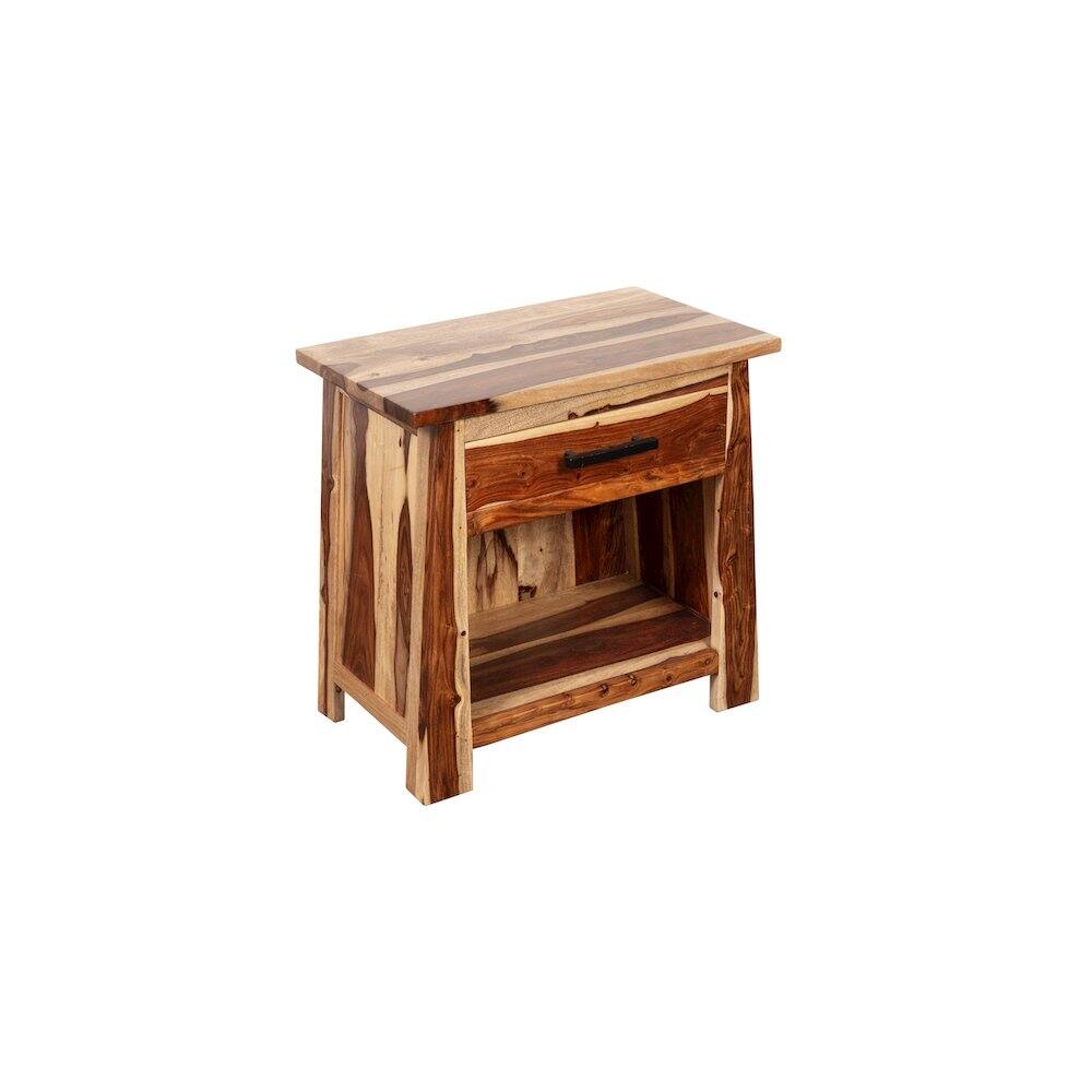 Alt View 3. Porter Designs - Kalispell Solid Sheesham Wood Nightstand - Natural.