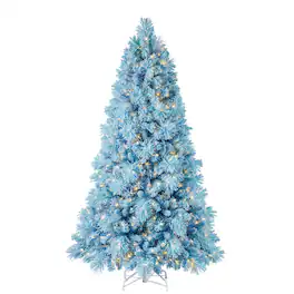 Home Heritage - Snowdrift 6.5 Ft Pre-Lit Artificial Christmas Holiday Tree - Blue