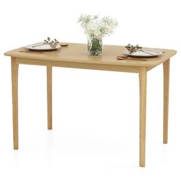 Pefilos - 48 Inch Solid Wood Dining Table with Rubber Wood Supporting Legs for Kitchen Dining Room-Natural, Counter Height Table - Brown