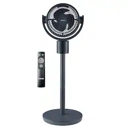 VEVOR - 7-Inch Pedestal Fan, Oscillating Standing Floor Fan with DC Motor, Remote Control, 12 Speeds & 3 Modes, 15H Timer - Blue & Gray