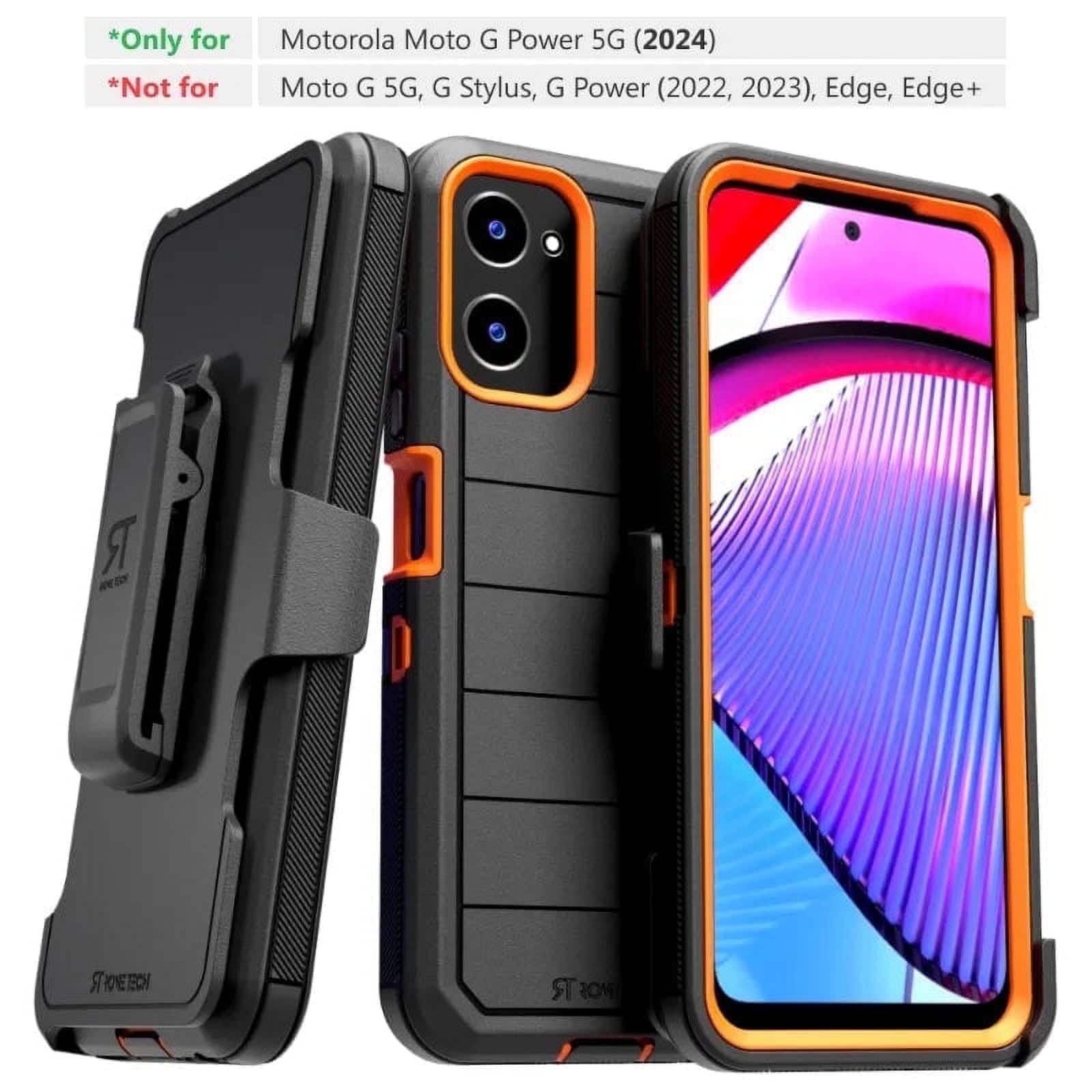 RomeTech - Defender Case for Motorola G Power 5G (2024) - Black / Orange - Black Orange