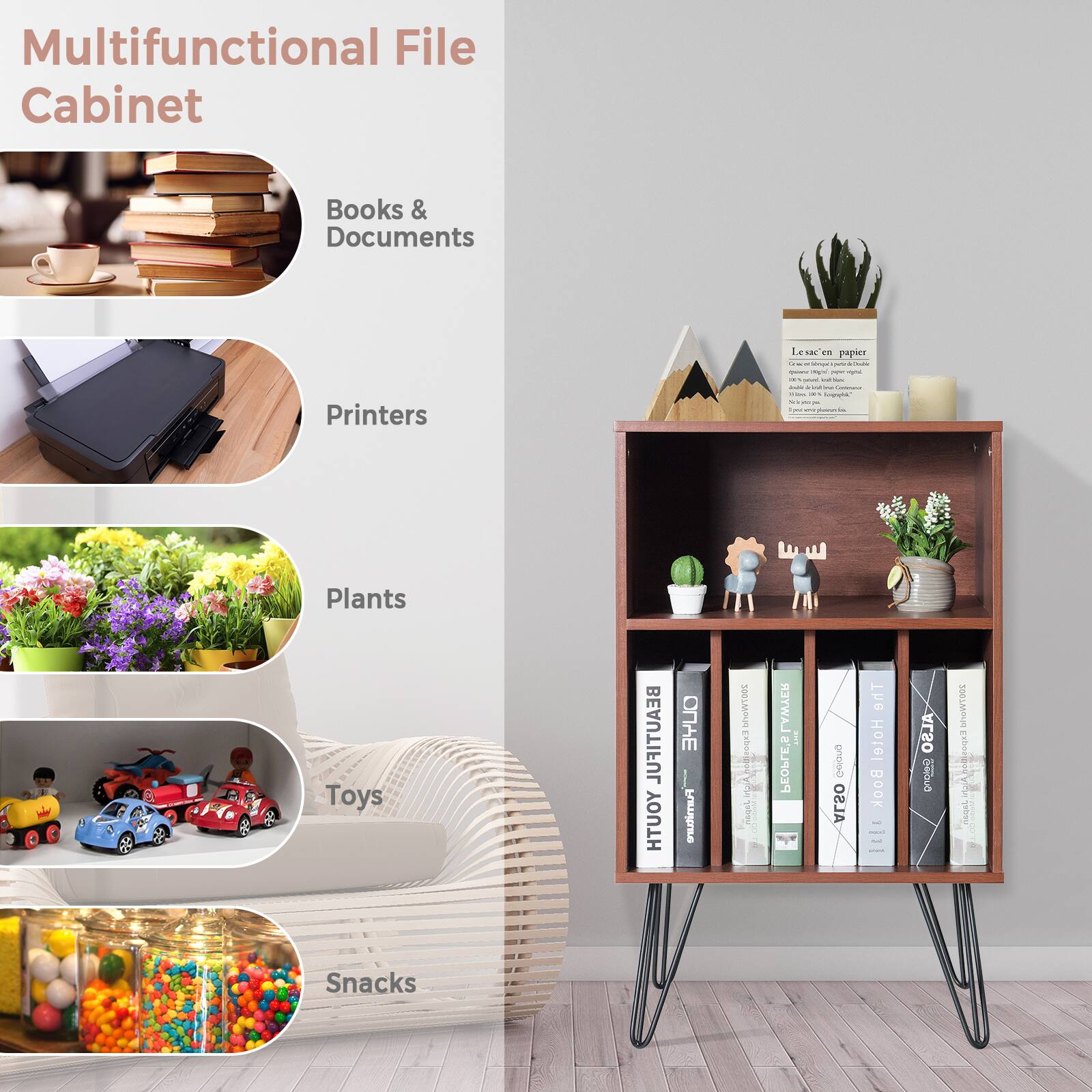 Multifunctional File Cabinet

- Books & Documents
- Printers
- Plants
- Toys
- Snacks