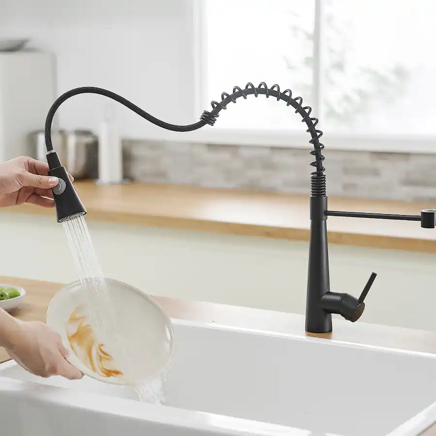 Kitchen Forcet Ropilly Kitchen Faucet with Pull Out Sprayer, Single Handle Single ...