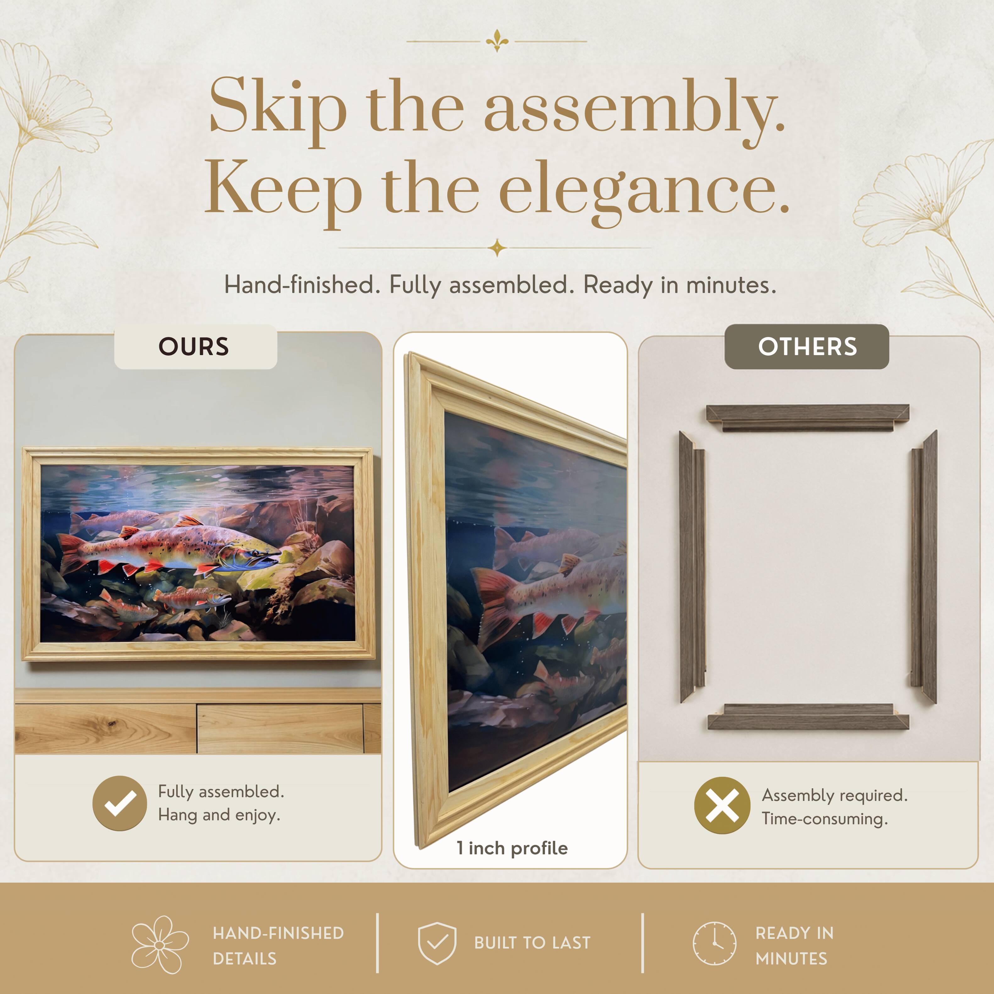 LAREDO FRAME FACTORY 65 inch Hisense Canvas TV Frame, Canvas TV by