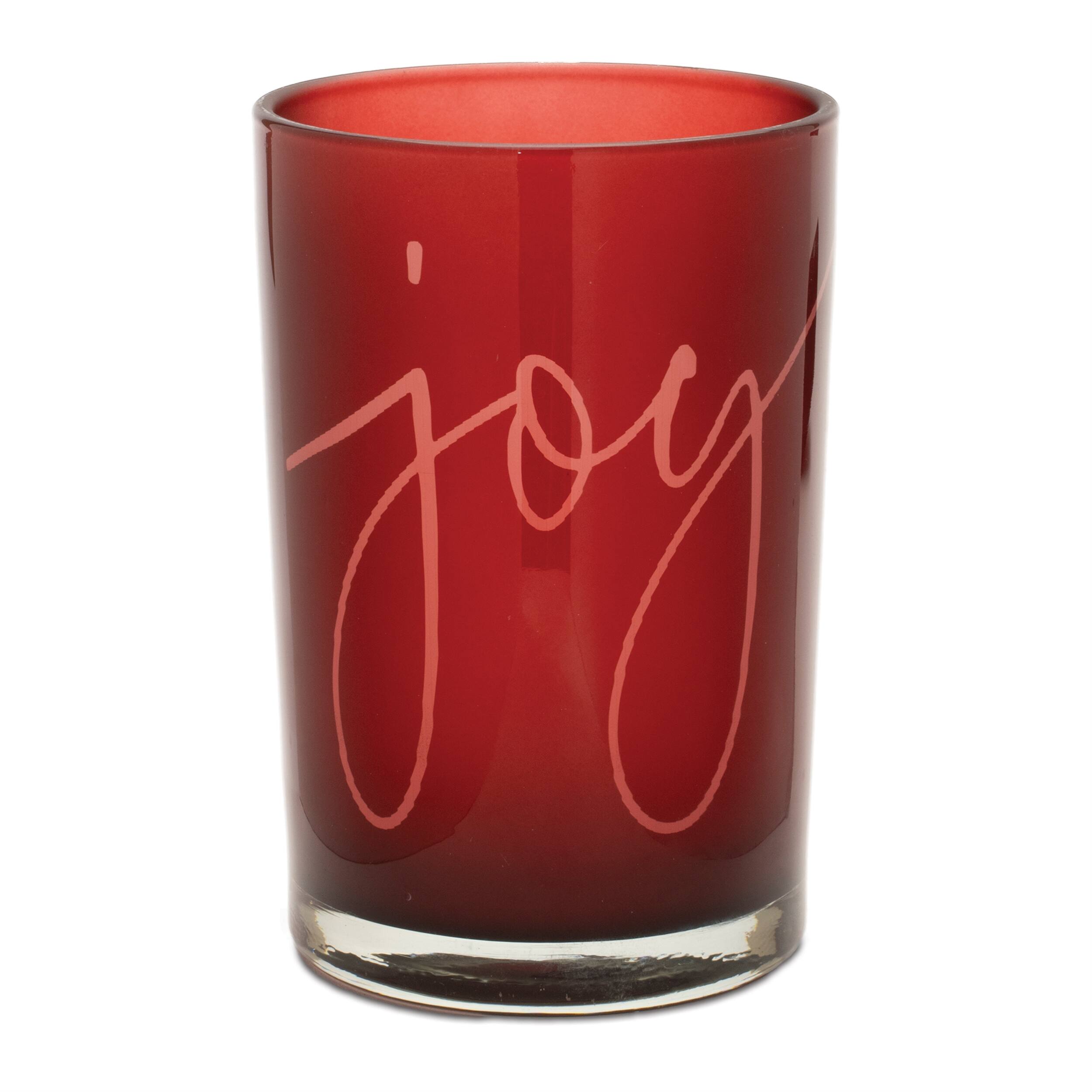 Left. BreeBe - Joy Glass Votive Holder (Set of 2) - Red.