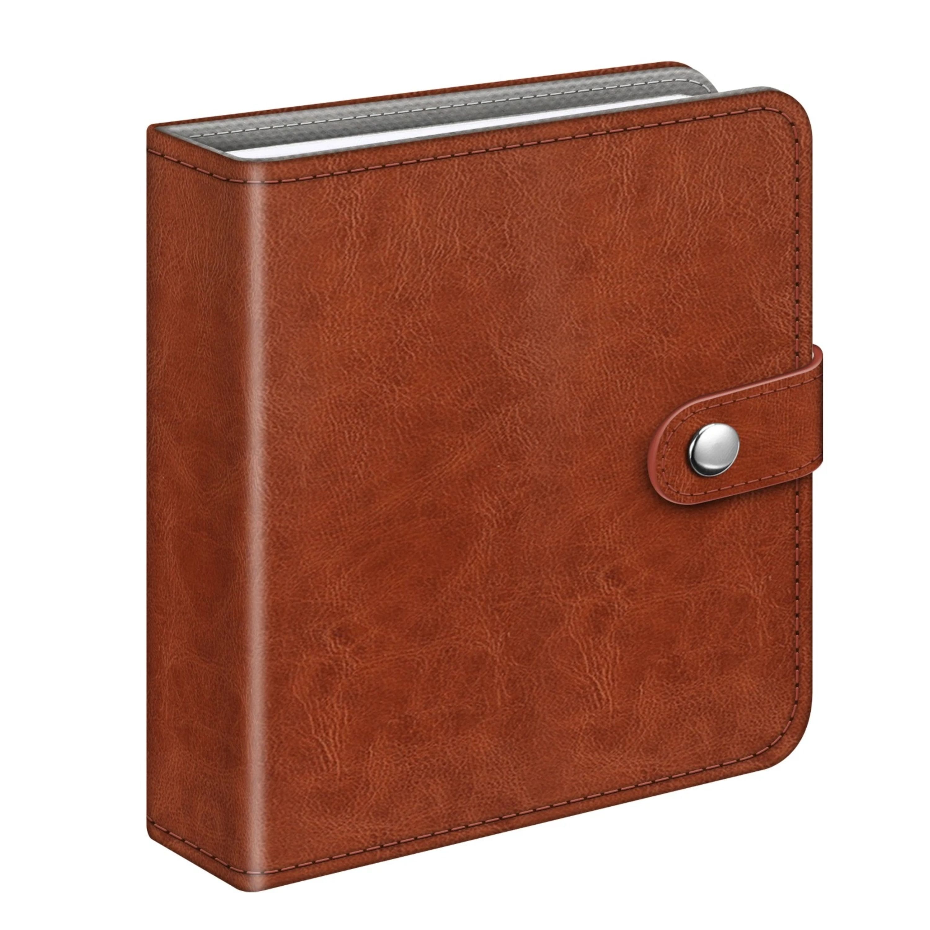 Kitcheniva - Mini Photo Album Book 52 Pockets Compact Storage for 3.5x4.25 Inch Polaroid Films Vintage Brown