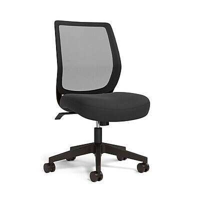 Alt View 1. Staples - Staples Essentials Ergonomic Fabric Swivel Task Chair, Black (UN56947) - Black.