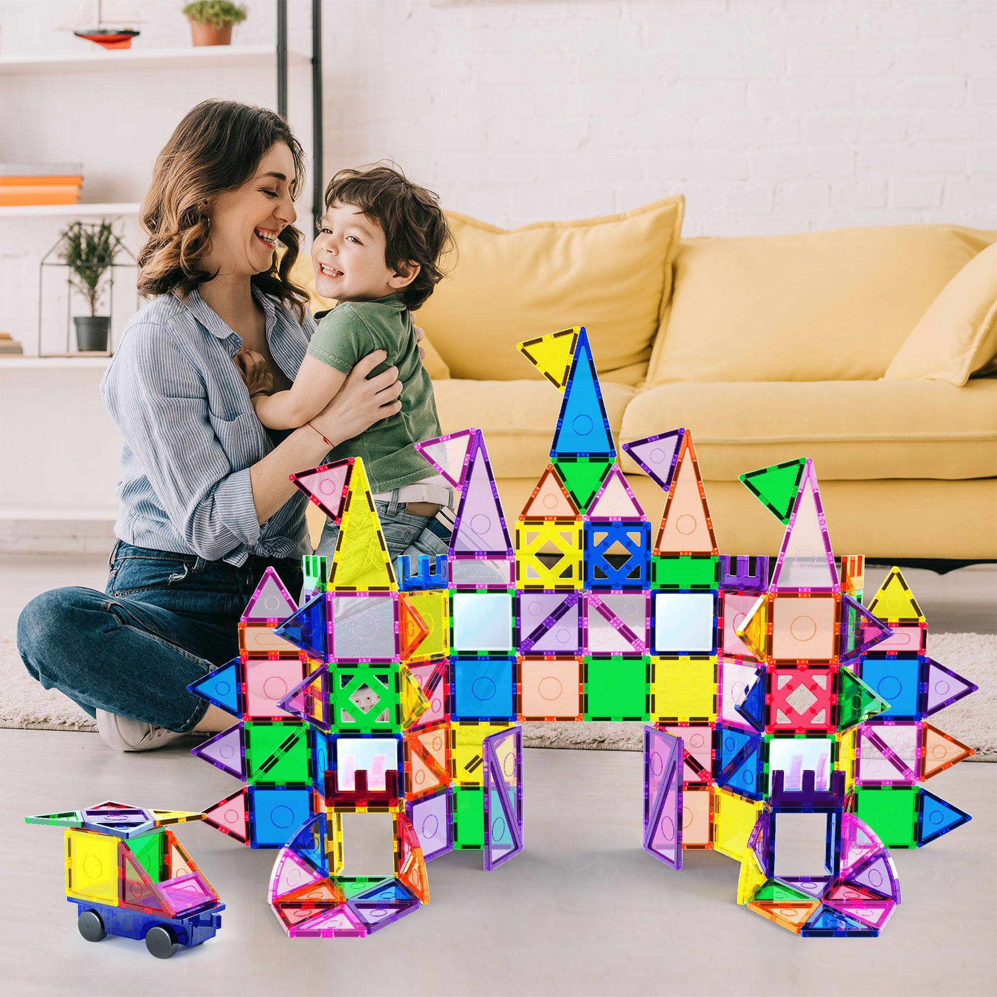 Alt View 1. Everplay - Everplay 140 PC Magnetic Tiles, Magnetic Building Blocks for Kids, Magnet for Kids 3+.