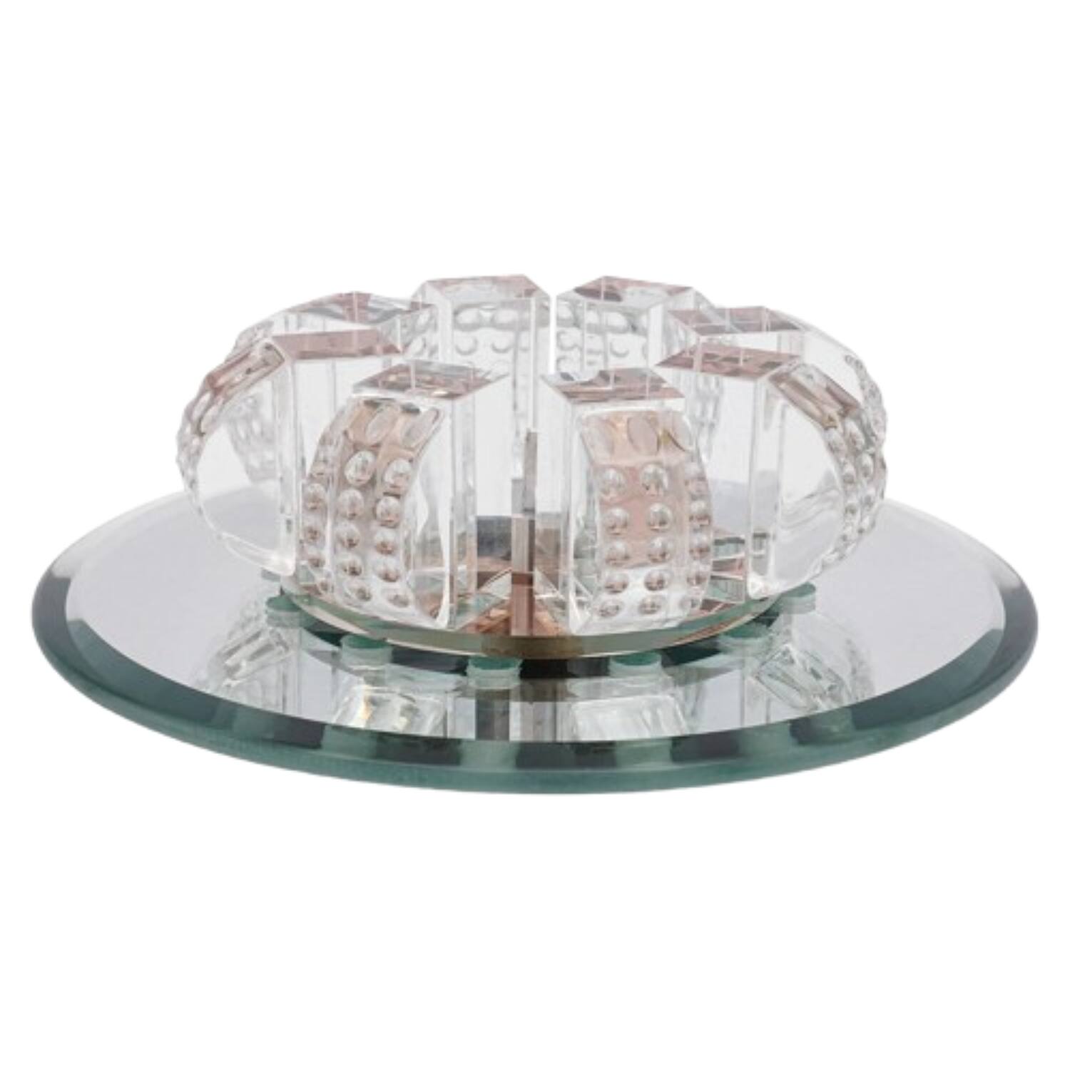 Front. Home Collection - 18cm Modern Crystal LED Flush Mount Ceiling Light Fixture for Hallway and Bedroom.