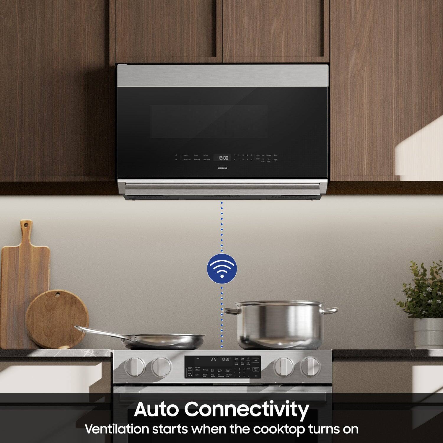 12:00
LE
-
375 on

Auto Connectivity
Ventilation starts when the cooktop turns on