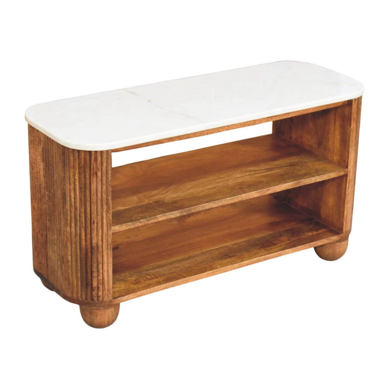 Alt View 2. Artisan Furniture - Artisan Furniture Solid Wood Beaumont Marble Shoe Bench, Brown - Brown.