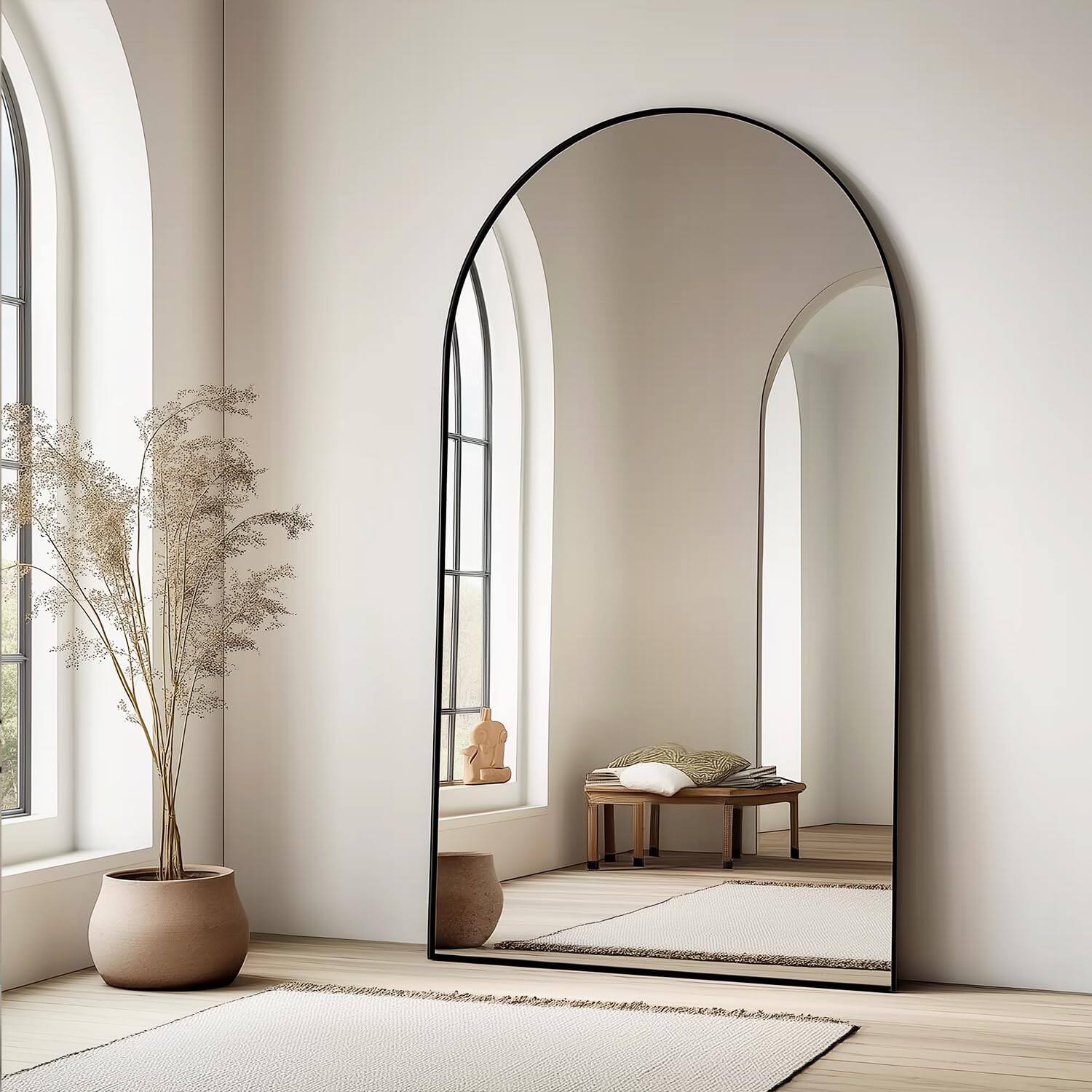 Alt View 1. Hirose Alice - Arched Full Length Mirror Large Floor Mirror Full Body Mirrors for Leaning or Hanging Standing Mirrors for.