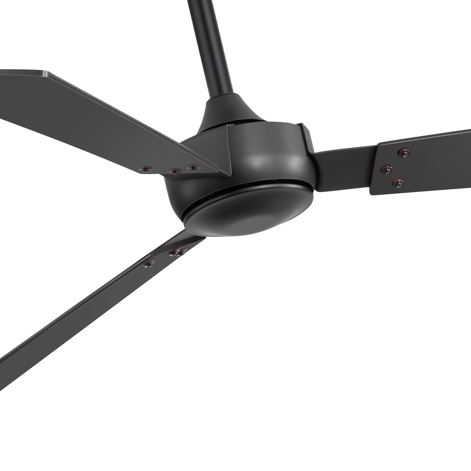 Alt View 7. Breezary - 52-Inch Indoor Modern No-Light Ceiling Fan, DC Motor, 6-Speed Remote Control, 3 Blades, 4"/8" Downrods, Single or 2 Pack - Black and Woodgrain-Single.
