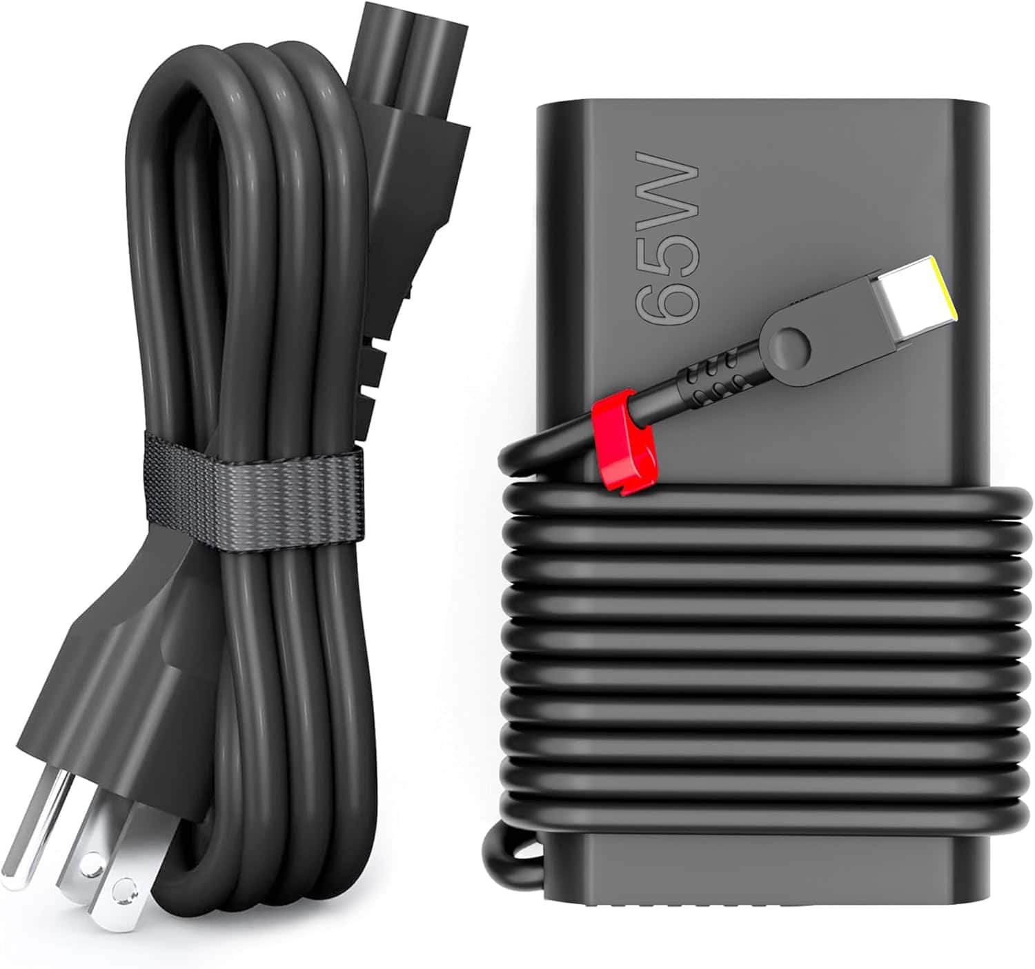 Core Tech - 65W USB-C Charger for Lenovo ThinkPad, Yoga, ThinkBook & Chromebook Laptop Power Adapter - Black