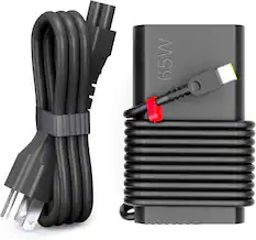 Front. Core Tech - 65W USB-C Charger for Lenovo ThinkPad, Yoga, ThinkBook & Chromebook Laptop Power Adapter - Black.