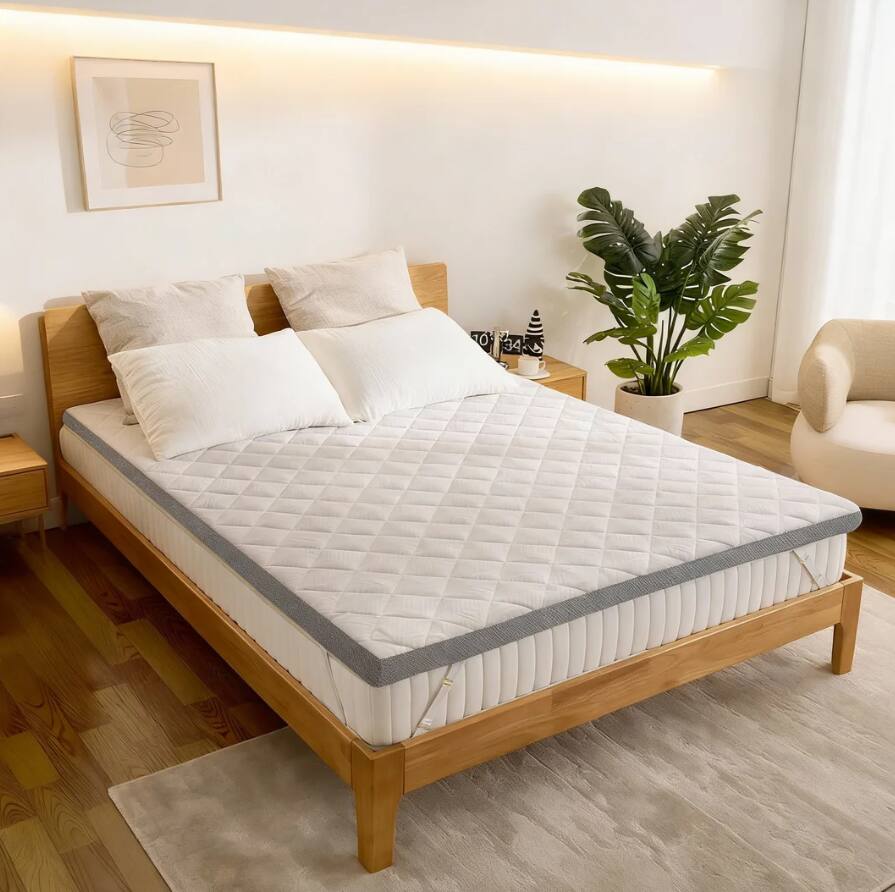 Front. Vipbear - 3 Inch King Pain Relieving Foam Bed Topper for Extra Support, High-Density Foam Mattress Pad with Removable Cover - white.