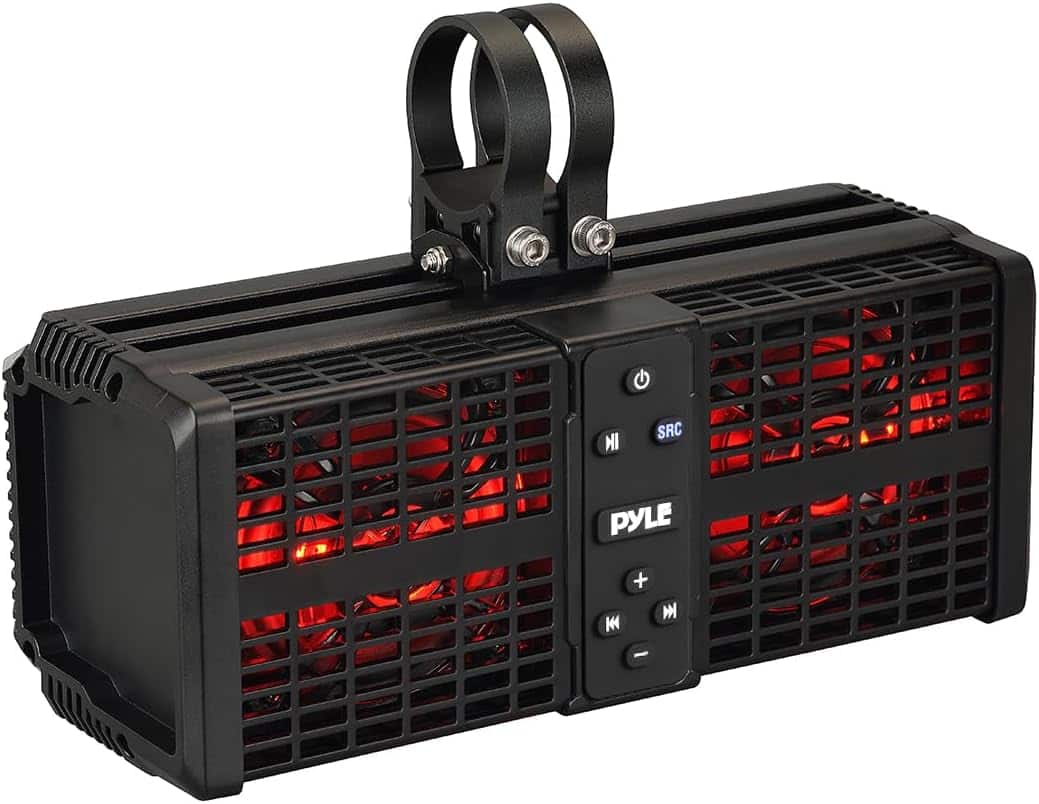 Pyle - PWPSB1102 11” Powered ATV/UTV Soundbar System, Class D Amplifier, Wireless BT Streaming with LED Lights