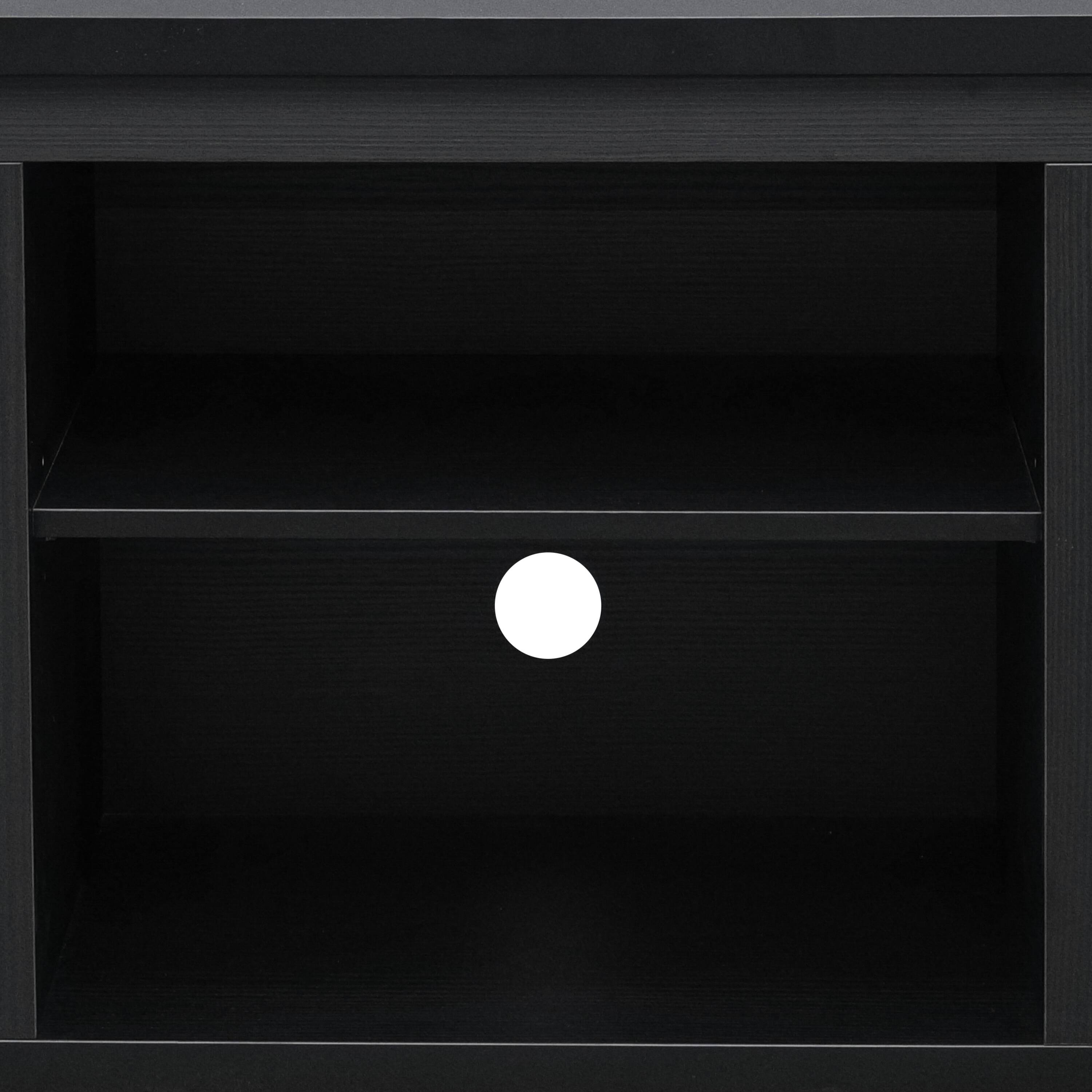 Alt View 10. Emma + Oliver - Liam TV Stand for up to 80" TV's - 65" Media Console with Classic Full Glass Doors & 3 Adjustable Shelves - Black.