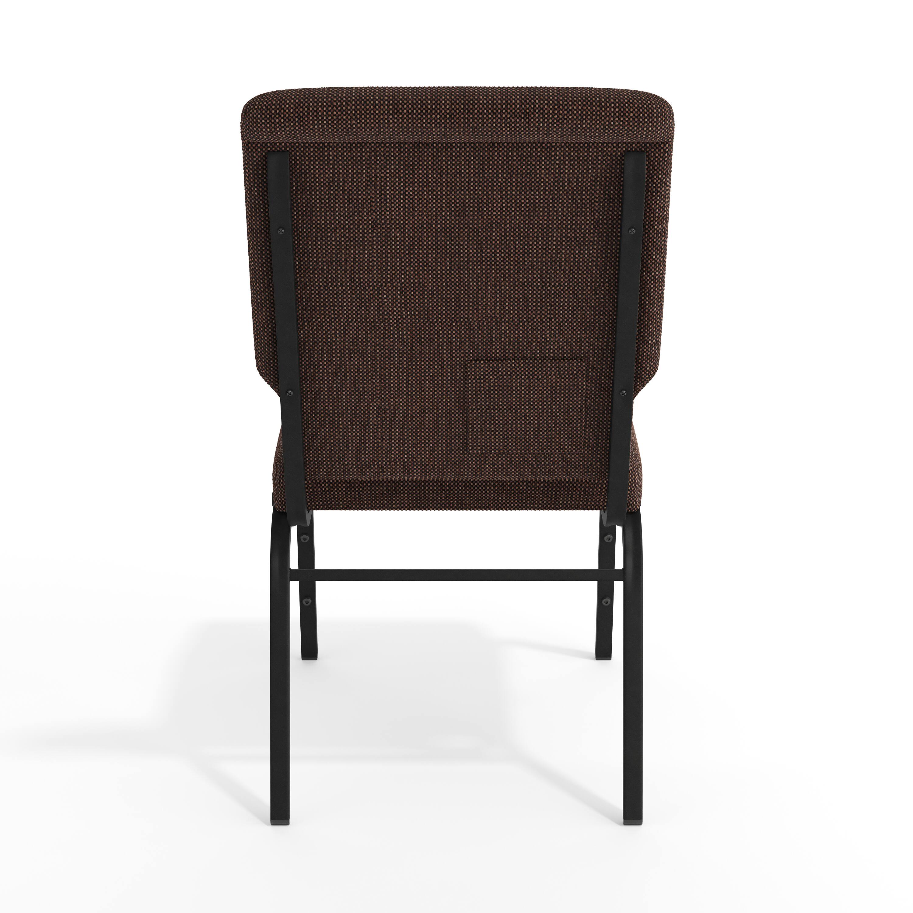 Alt View 7. Emma + Oliver - Church Chairs 18.5 in. Wide - Java Fabric/Black Vein Frame.