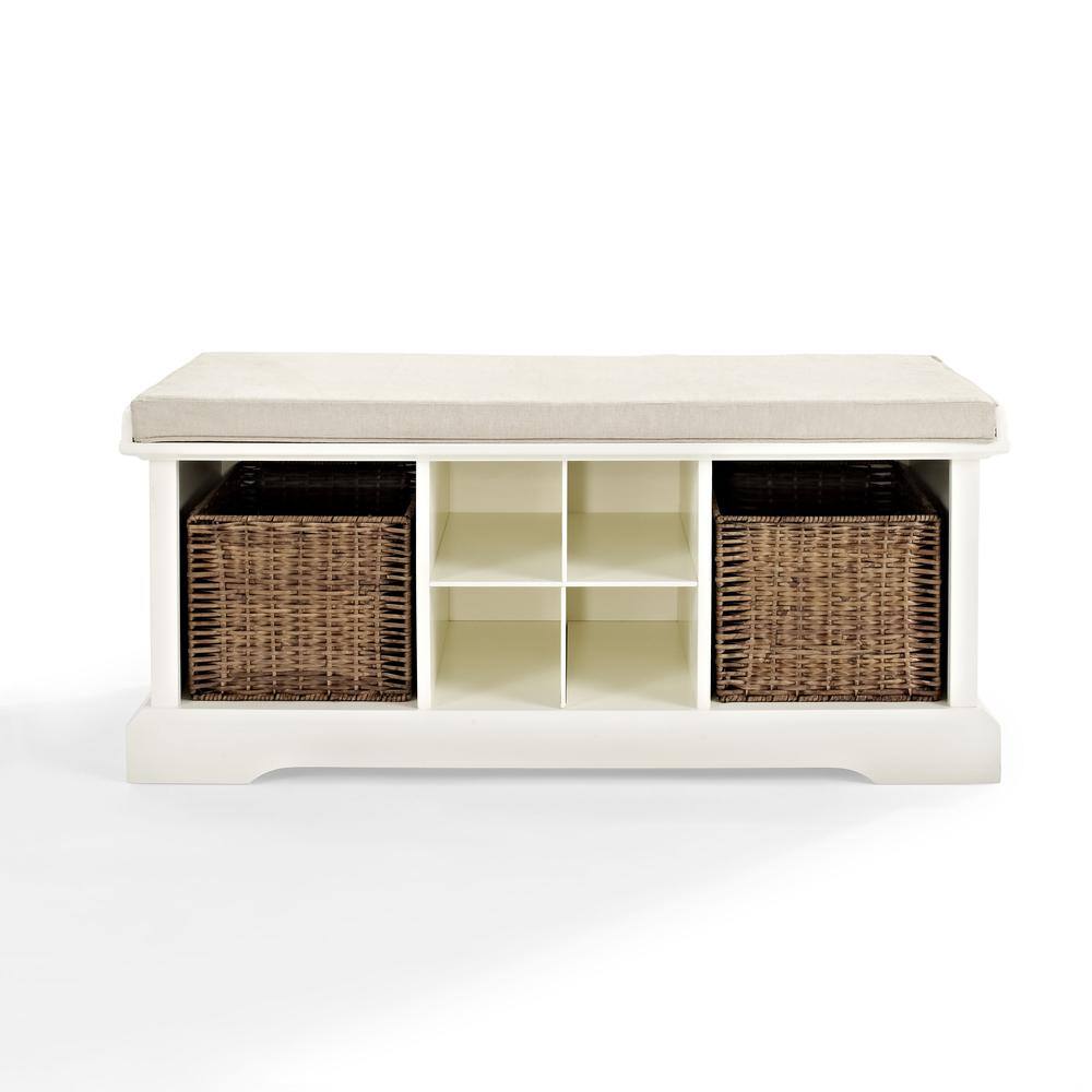 Back. Crosley Furniture - Brennan Entryway Storage Bench - Bench - White.
