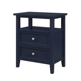 FurniFact - Nightstand with 2 Drawers and Modern Design - Midnight Blue