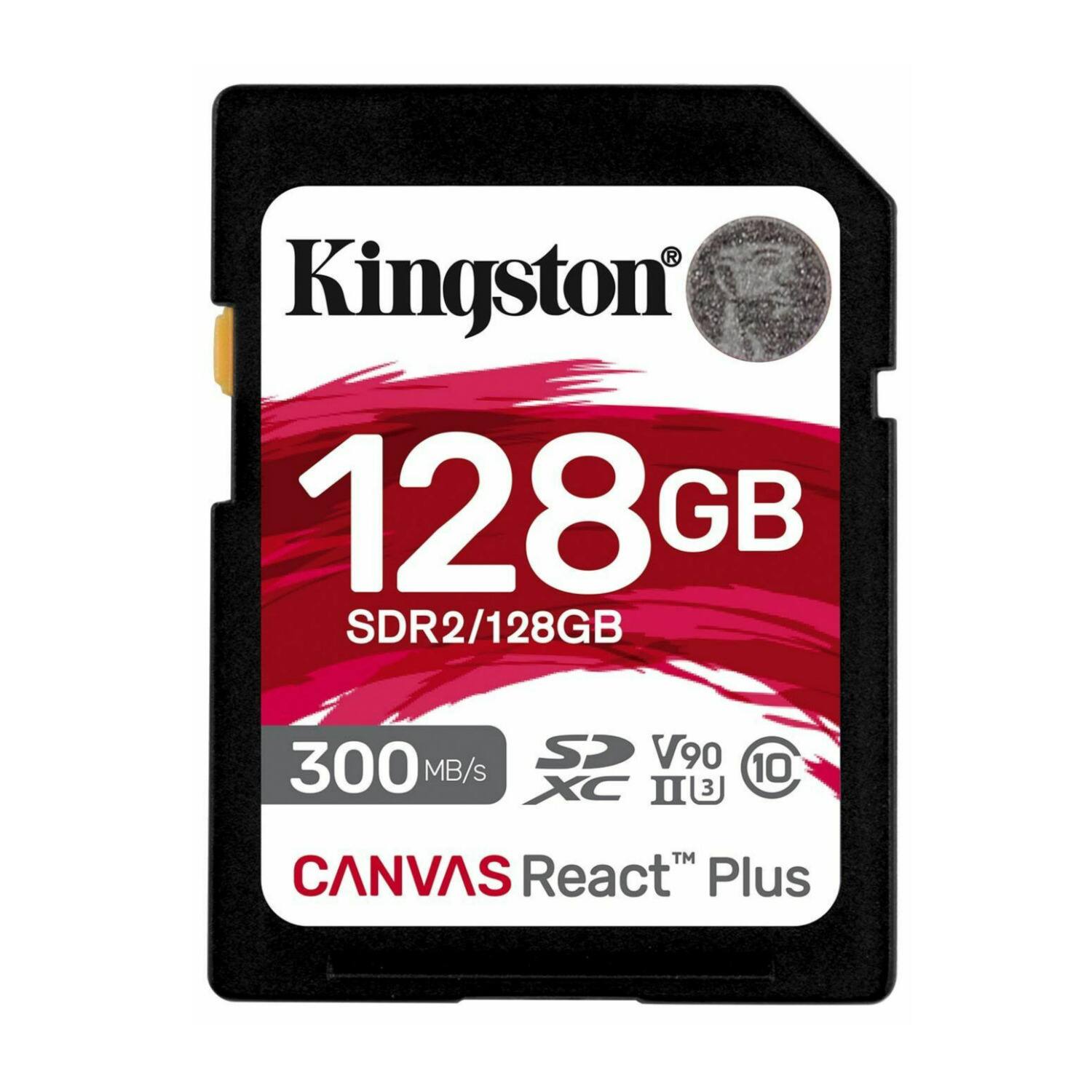 Kingston 128 GB SDR2/128GB 300 MB/s V90 10 MB/s XC IIU 3 TM CANVAS React Plus