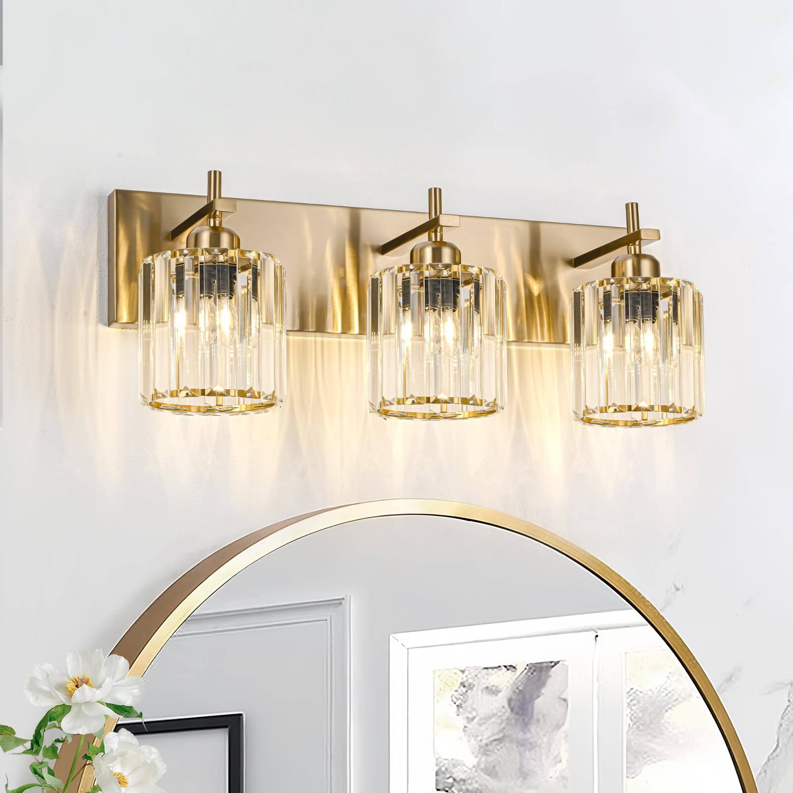 Gold-Round Shade-3-Light