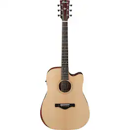 Ibanez - Artwood AW150CE Dreadnought AE Guitar, Open Pore Natural