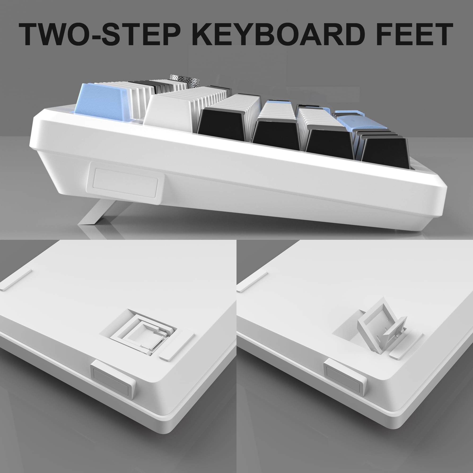 TWO-STEP KEYBOARD FEET