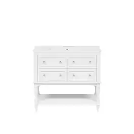 Boyel Living - 36 Inch Modern Bathroom Vanity with Ceramic Sink Four Drawers Two Cabinets - White