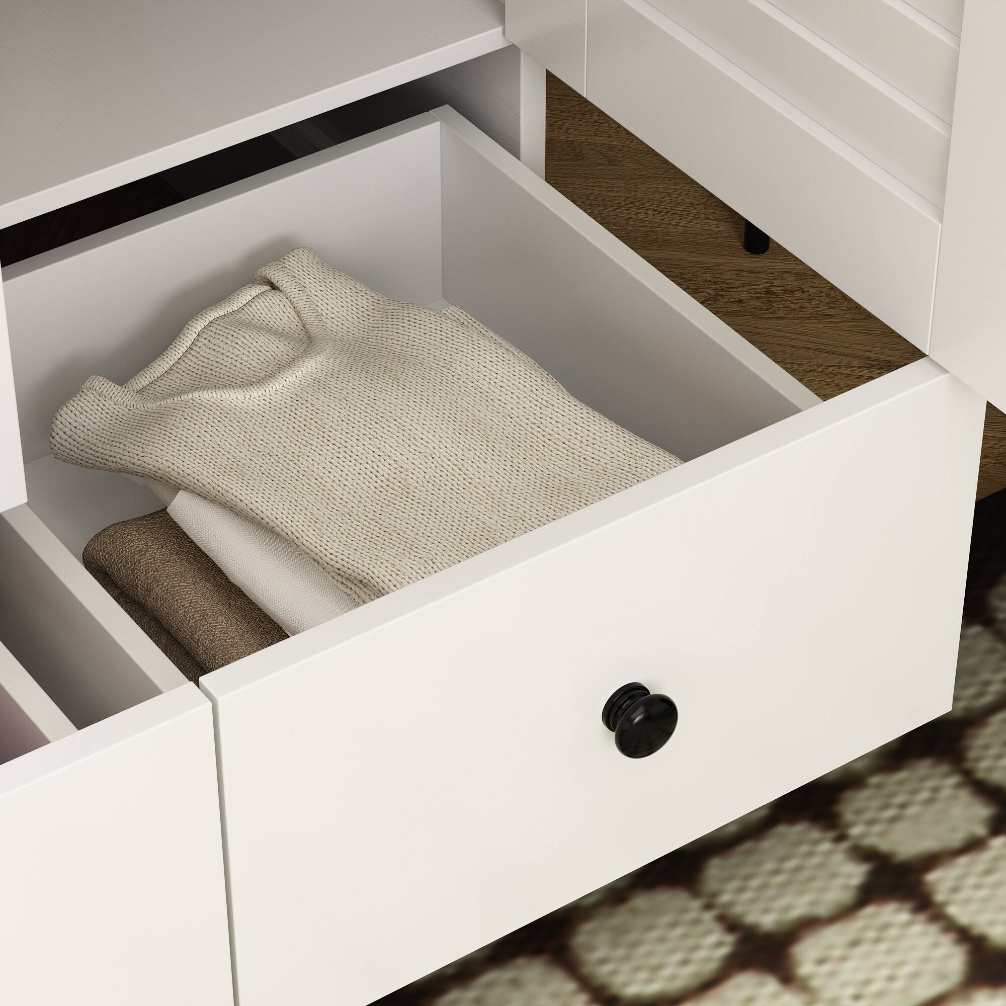 Alt View 7. FUFU & GAGA - FUFU&GAGA Shutter - Door Wardrobe: Organized Storage with Anti - Tip Safety & Classic Design - White.