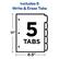 Includes 5 Write & Erase Tabs
5 Tabs
11" x 8.5"