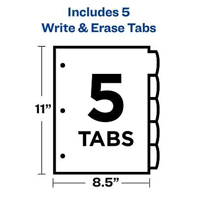 Includes 5 Write & Erase Tabs

5 Tabs

11" x 8.5"