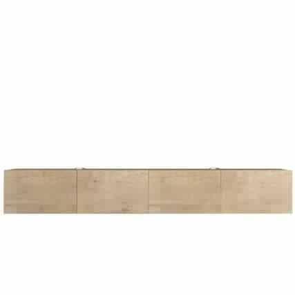 Front. Atelier Mobili - Floating TV Stand Wall Mounted, Natural Oak, Cable Management, 4 Doors - Brown.