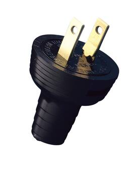 Leviton - 48642 15Amp 125V Non-Grounding Straight Plug - Black